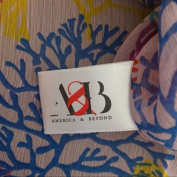 America & Beyond Colorful Cover Up Kimono - Picture 9 of 9